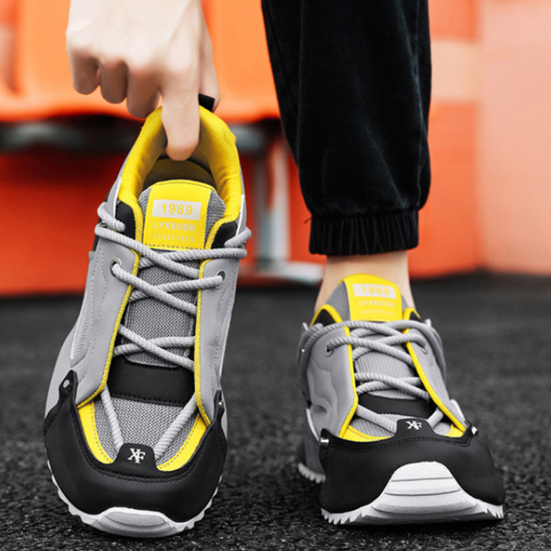 Men'S Shoes Yellow And Black - أحذية رياضية كاجوال ريترو بتصميم شانكي