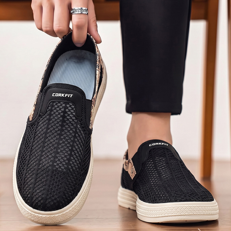 Men'S Shoes With Toes - شباشب صيفية رجالية شبكية مثقبة، أحذية