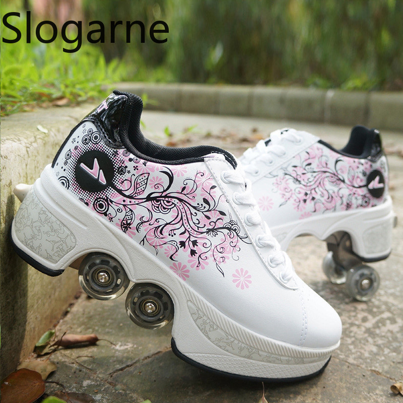 Men Shoes Casual - النساء 4 عجلات تشوه زلاجات دوارة