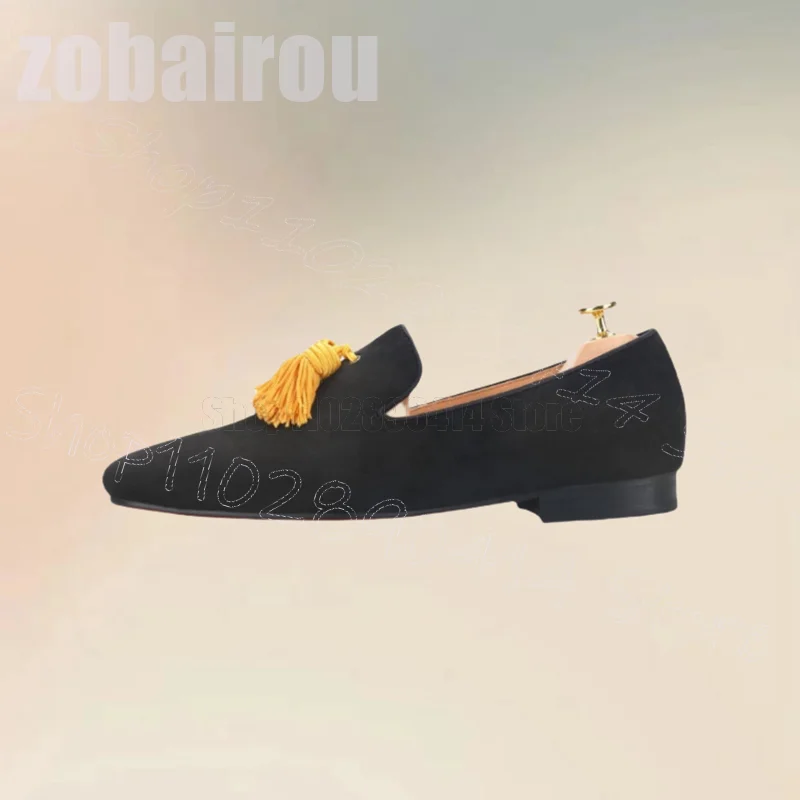Men'S Shoes Yellow And Black - أحذية رجالية سوداء من الجلد المدبوغ
