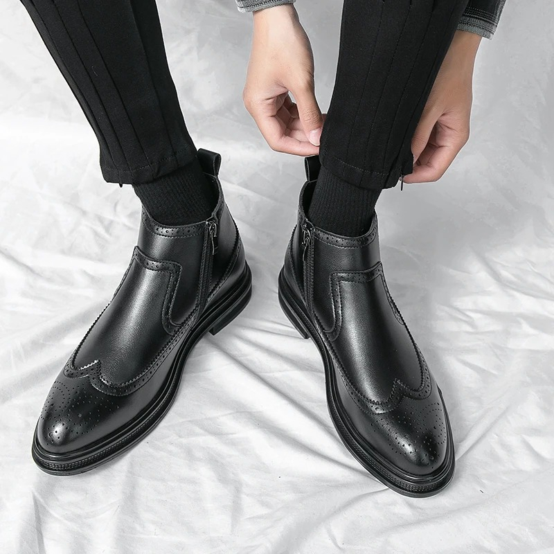 أحذية تشيلسي رجالية بسحاب جانب - مراجعة Men'S Shoes Brogues وسعره