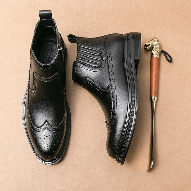 أحذية تشيلسي رجالية بسحاب جانب - مراجعة Men'S Shoes Brogues وسعره