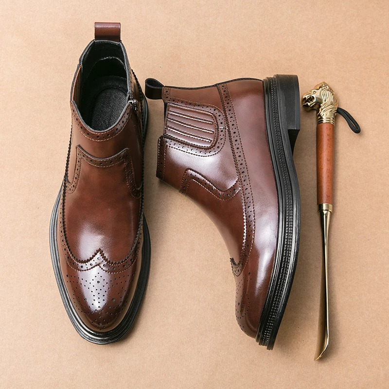أحذية تشيلسي رجالية بسحاب جانب - مراجعة Men'S Shoes Brogues وسعره