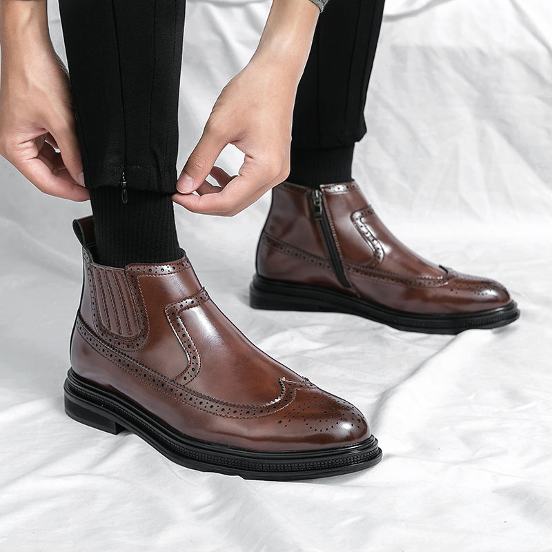أحذية تشيلسي رجالية بسحاب جانب - مراجعة Men'S Shoes Brogues وسعره