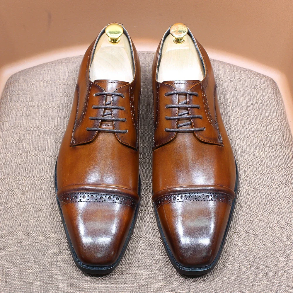 قوي كاب تو أوكسفورد جلد طبيعي  - مراجعة Men'S Shoes Smart وسعره