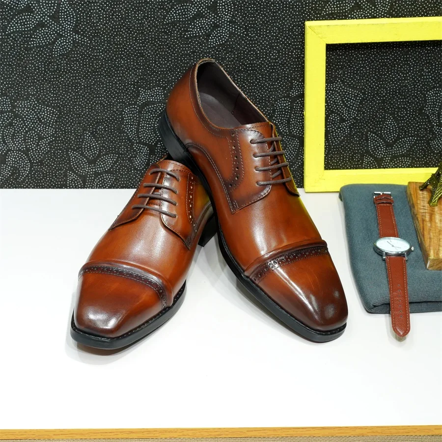 قوي كاب تو أوكسفورد جلد طبيعي  - مراجعة Men'S Shoes Smart وسعره