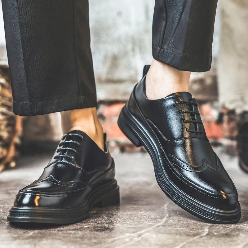 أحذية رجالية جلدية لزيادة الطو - مراجعة Men'S Shoes Brogues وسعره