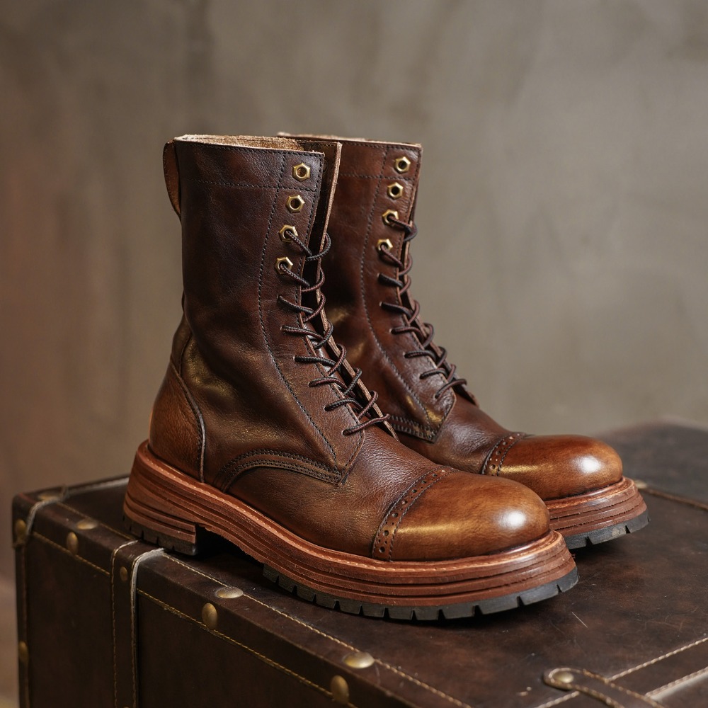 أحذية رجالية من الجلد الطبيعي  - مراجعة Men'S Shoes Brogues وسعره