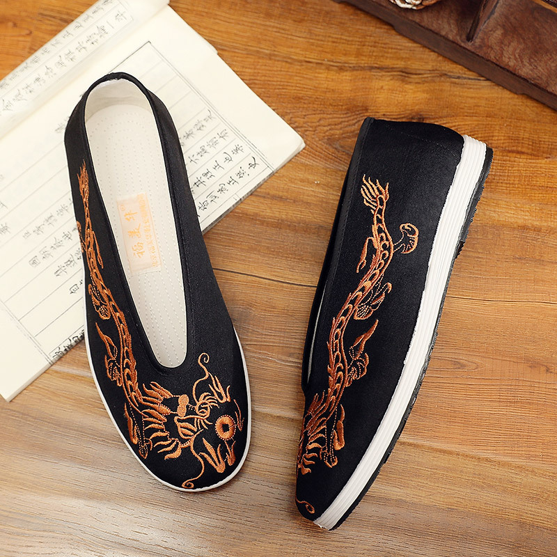خمر الصينية الكونغ فو الأحذية  - مراجعة Men'S Shoes Yellow And Black وسعره